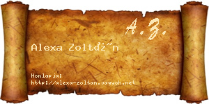 Alexa Zoltán névjegykártya