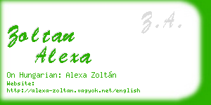 zoltan alexa business card